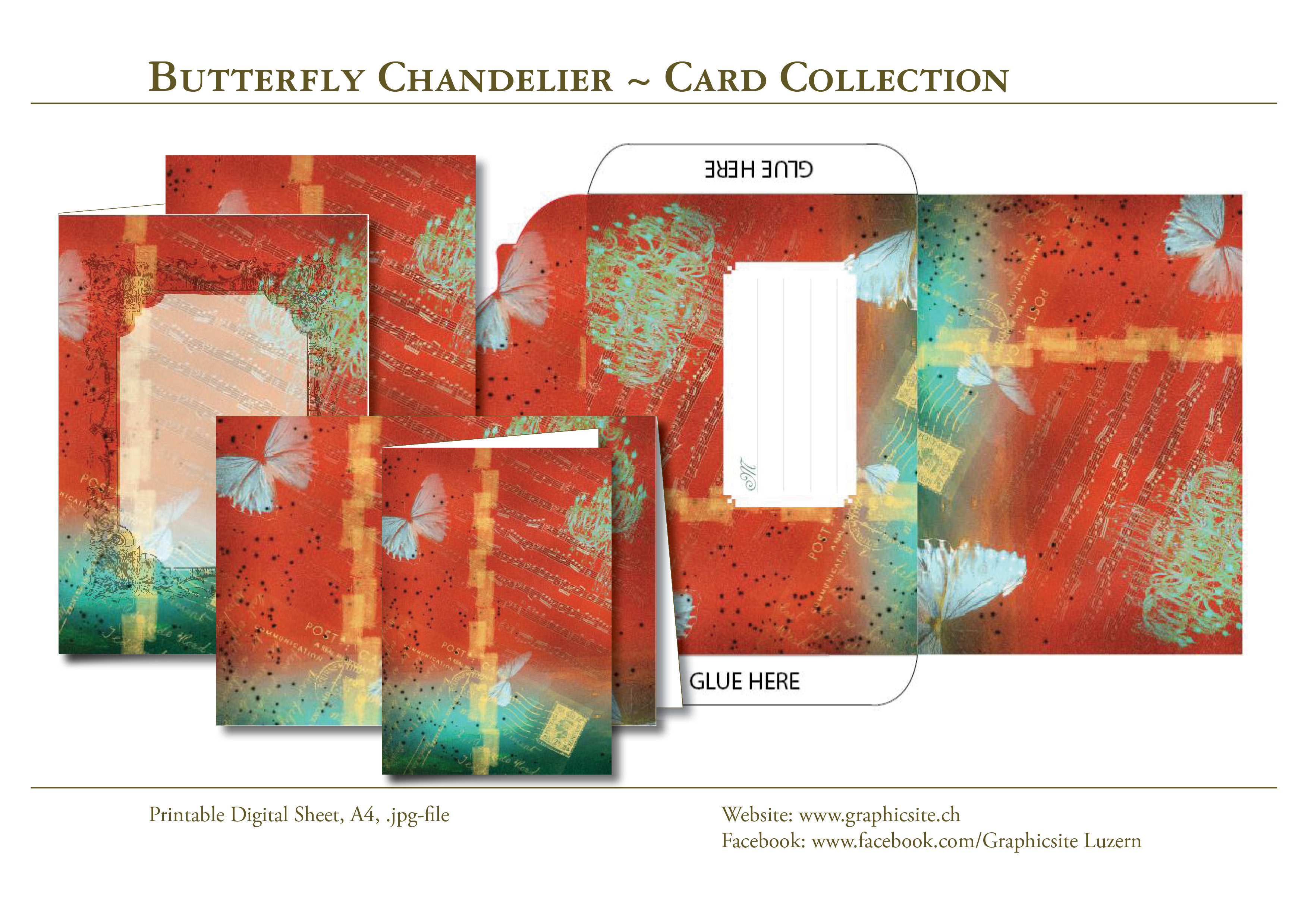 ButterflyChandelier - CardCollection - ArtJournaling - Graphic Design Luzern, Schweiz